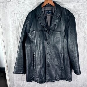 J Park Collection Leather Coat Mens Large Black Genuine Leather Jacket